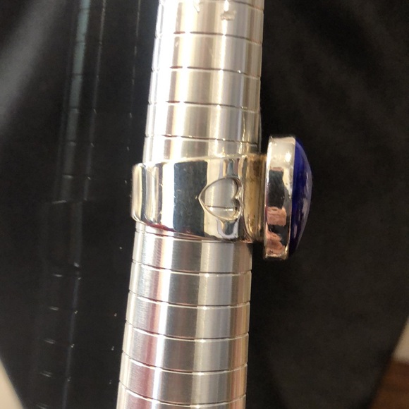 JAY KING DTR Lapis Lazuli Heart Shaped Sterling Silver Cabochon Ring Sz 8-3/4 - Picture 9 of 13